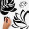 RoomMates Black Line Art Lotus Peel & Stick Giant Wall Decal Set